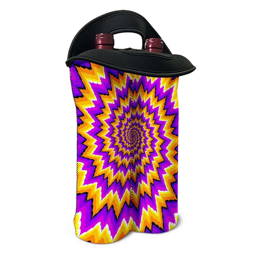 Spiral Expansion Moving Optical Illusion Double Neoprene Wine Tote