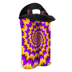 Spiral Expansion Moving Optical Illusion Double Neoprene Wine Tote