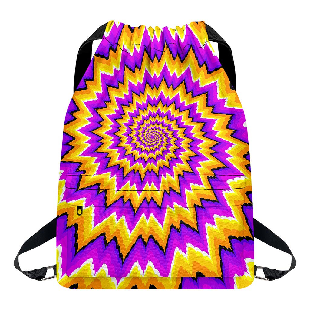 Spiral Expansion Moving Optical Illusion Drawstring Backpack