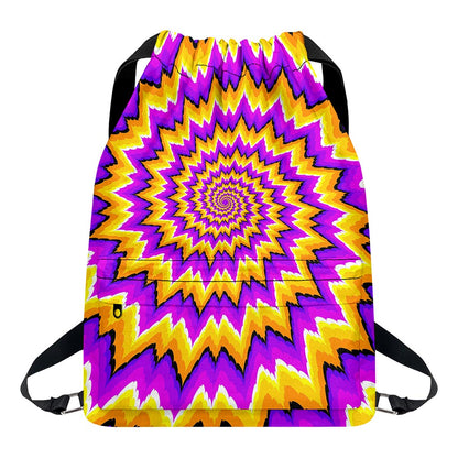Spiral Expansion Moving Optical Illusion Drawstring Backpack
