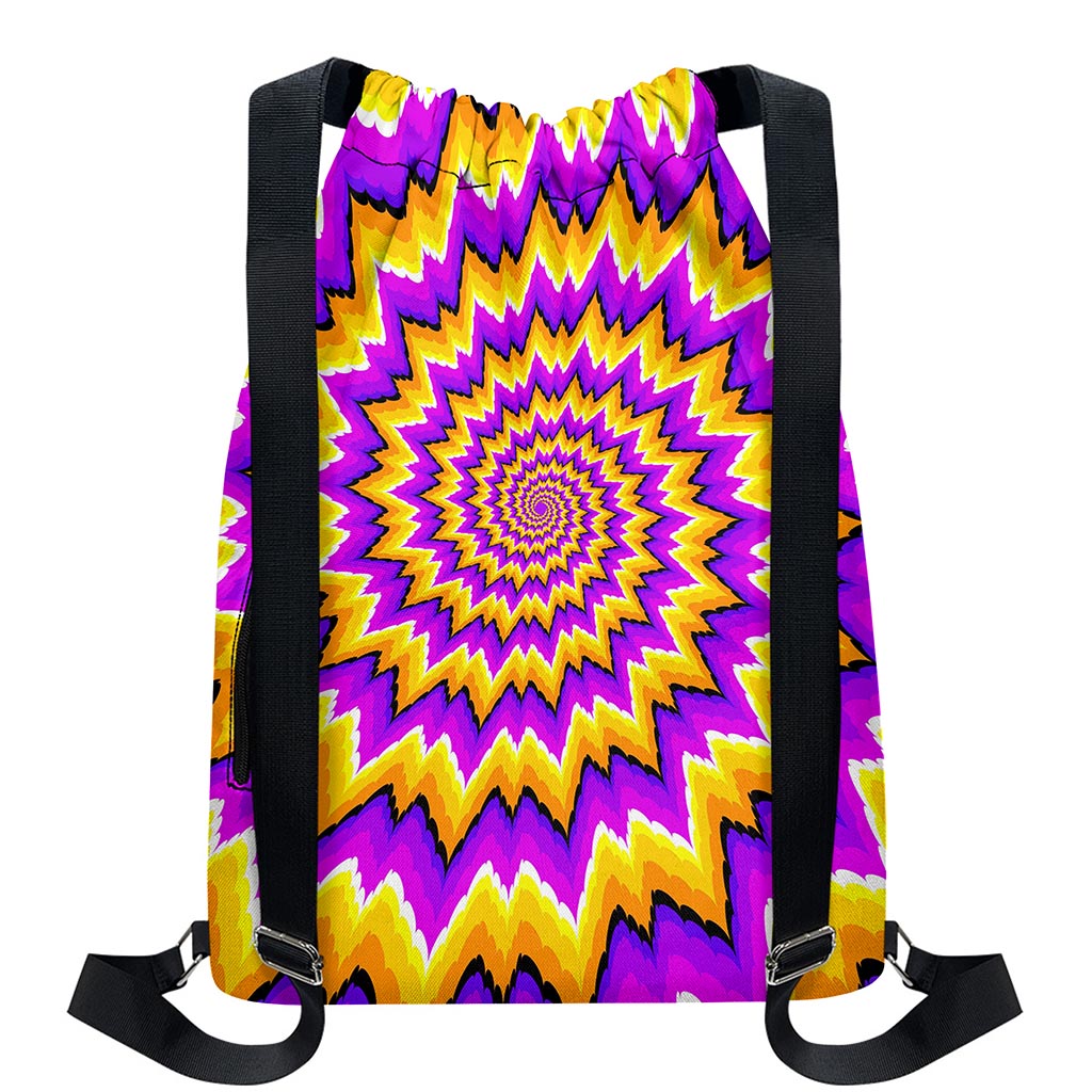 Spiral Expansion Moving Optical Illusion Drawstring Backpack