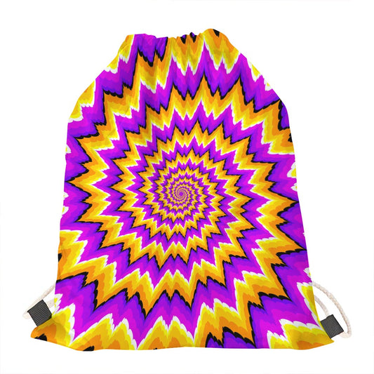 Spiral Expansion Moving Optical Illusion Drawstring Bag