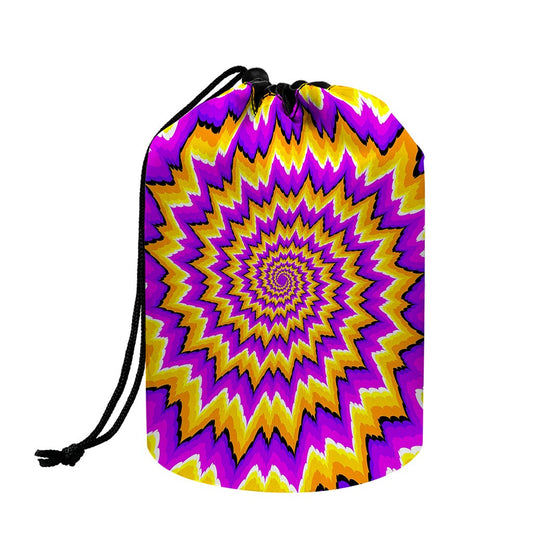 Spiral Expansion Moving Optical Illusion Drawstring Makeup Bag