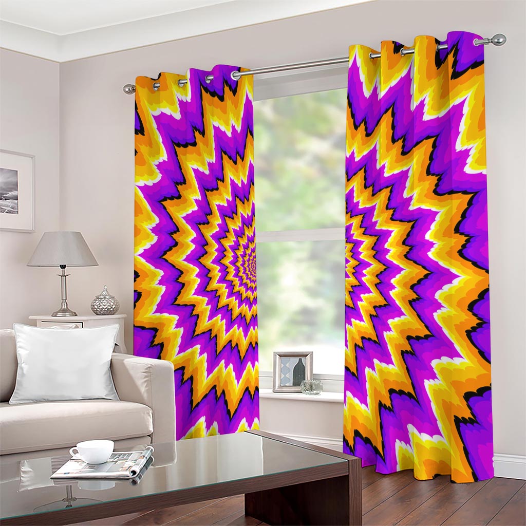 Spiral Expansion Moving Optical Illusion Extra Wide Grommet Curtains