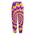 Spiral Expansion Moving Optical Illusion Fleece Lined Knit Pants
