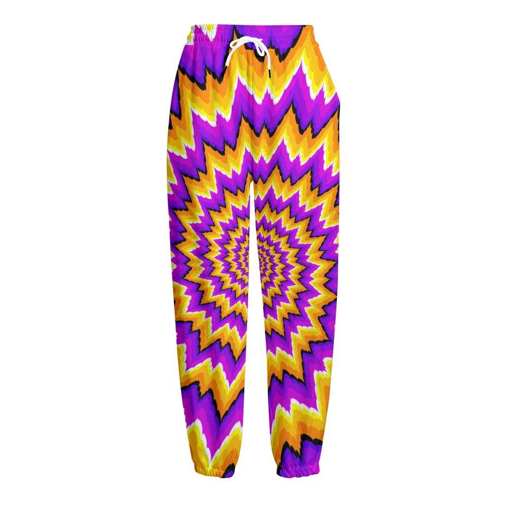 Spiral Expansion Moving Optical Illusion Fleece Lined Knit Pants