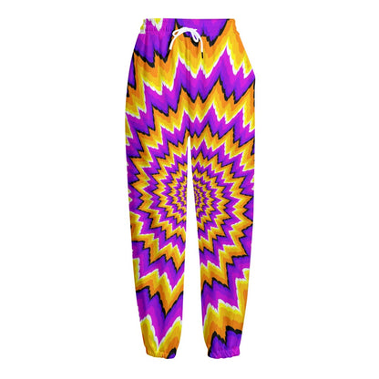 Spiral Expansion Moving Optical Illusion Fleece Lined Knit Pants