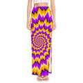 Spiral Expansion Moving Optical Illusion High Slit Maxi Skirt