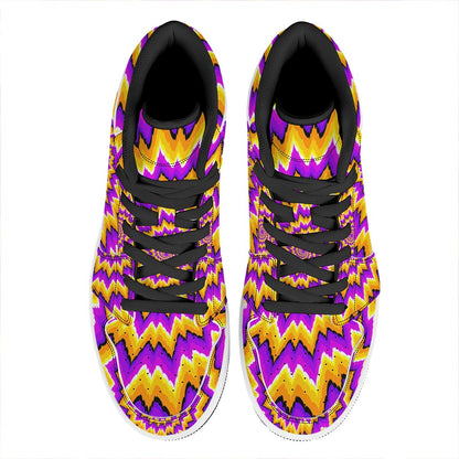 Spiral Expansion Moving Optical Illusion High Top Leather Sneakers