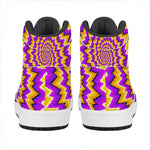 Spiral Expansion Moving Optical Illusion High Top Leather Sneakers