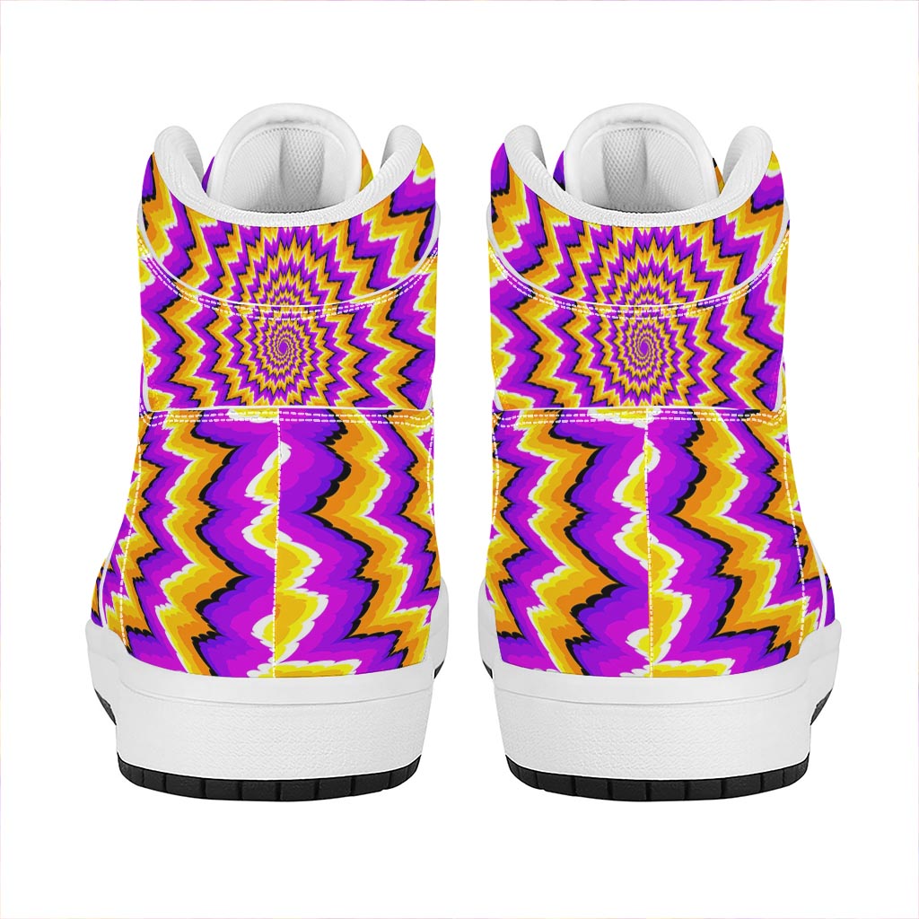 Spiral Expansion Moving Optical Illusion High Top Leather Sneakers