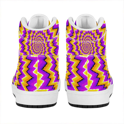 Spiral Expansion Moving Optical Illusion High Top Leather Sneakers