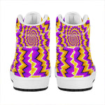 Spiral Expansion Moving Optical Illusion High Top Leather Sneakers