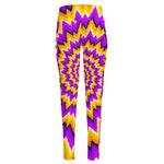 Spiral Expansion Moving Optical Illusion High-Waisted Pocket Leggings