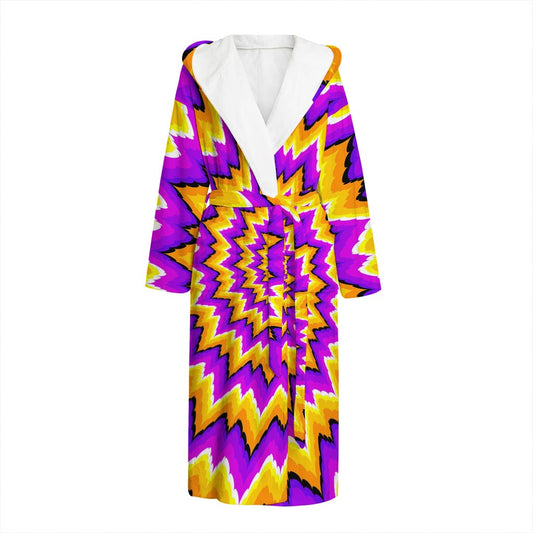 Spiral Expansion Moving Optical Illusion Hooded Bathrobe