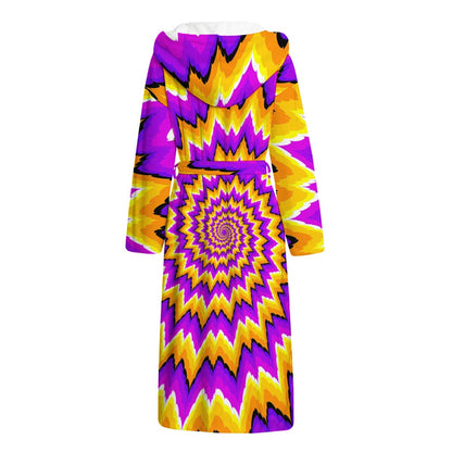 Spiral Expansion Moving Optical Illusion Hooded Bathrobe