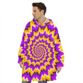 Spiral Expansion Moving Optical Illusion Hoodie Blanket