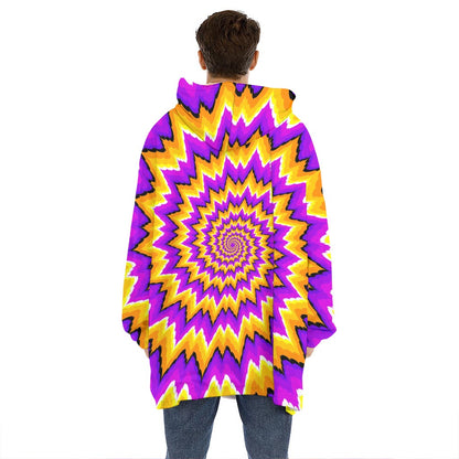 Spiral Expansion Moving Optical Illusion Hoodie Blanket