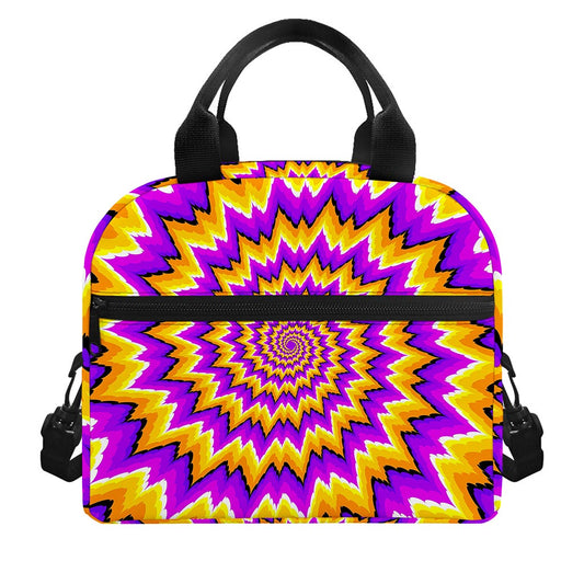 Spiral Expansion Moving Optical Illusion Insulated Lunch Bag