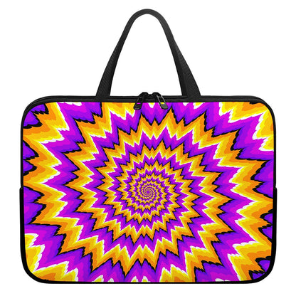 Spiral Expansion Moving Optical Illusion Laptop Sleeve With Handle
