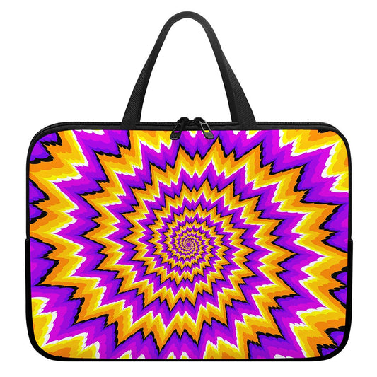 Spiral Expansion Moving Optical Illusion Laptop Sleeve With Handle