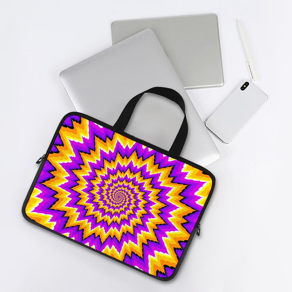 Spiral Expansion Moving Optical Illusion Laptop Sleeve With Handle
