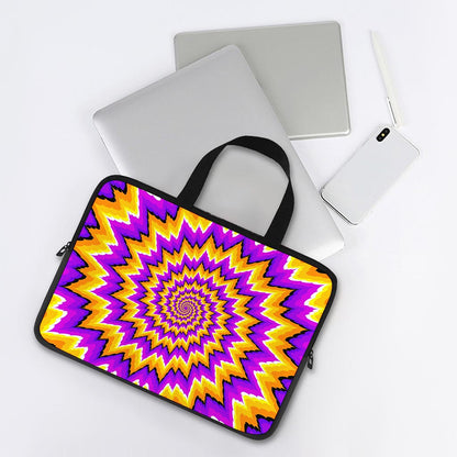 Spiral Expansion Moving Optical Illusion Laptop Sleeve With Handle