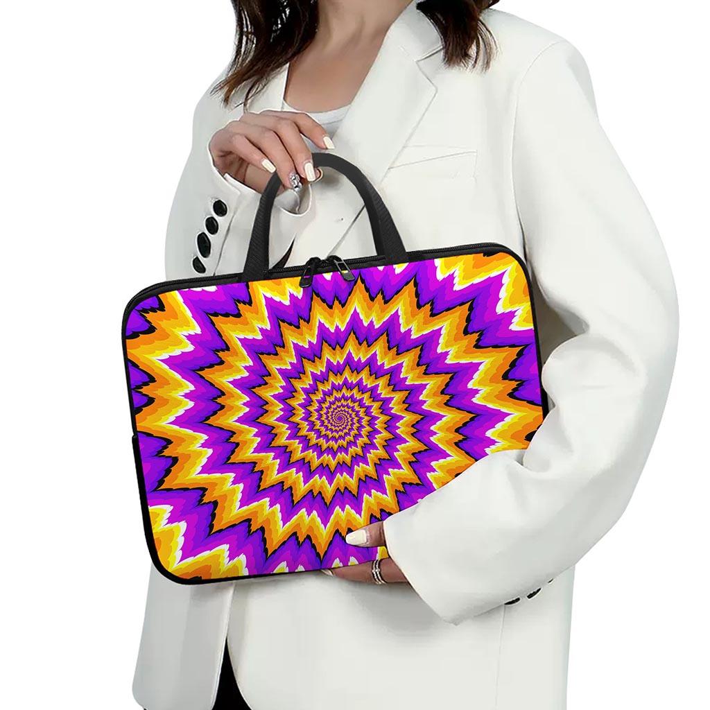 Spiral Expansion Moving Optical Illusion Laptop Sleeve With Handle