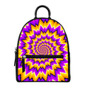 Spiral Expansion Moving Optical Illusion Leather Backpack