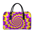 Spiral Expansion Moving Optical Illusion Leather Duffel Bag