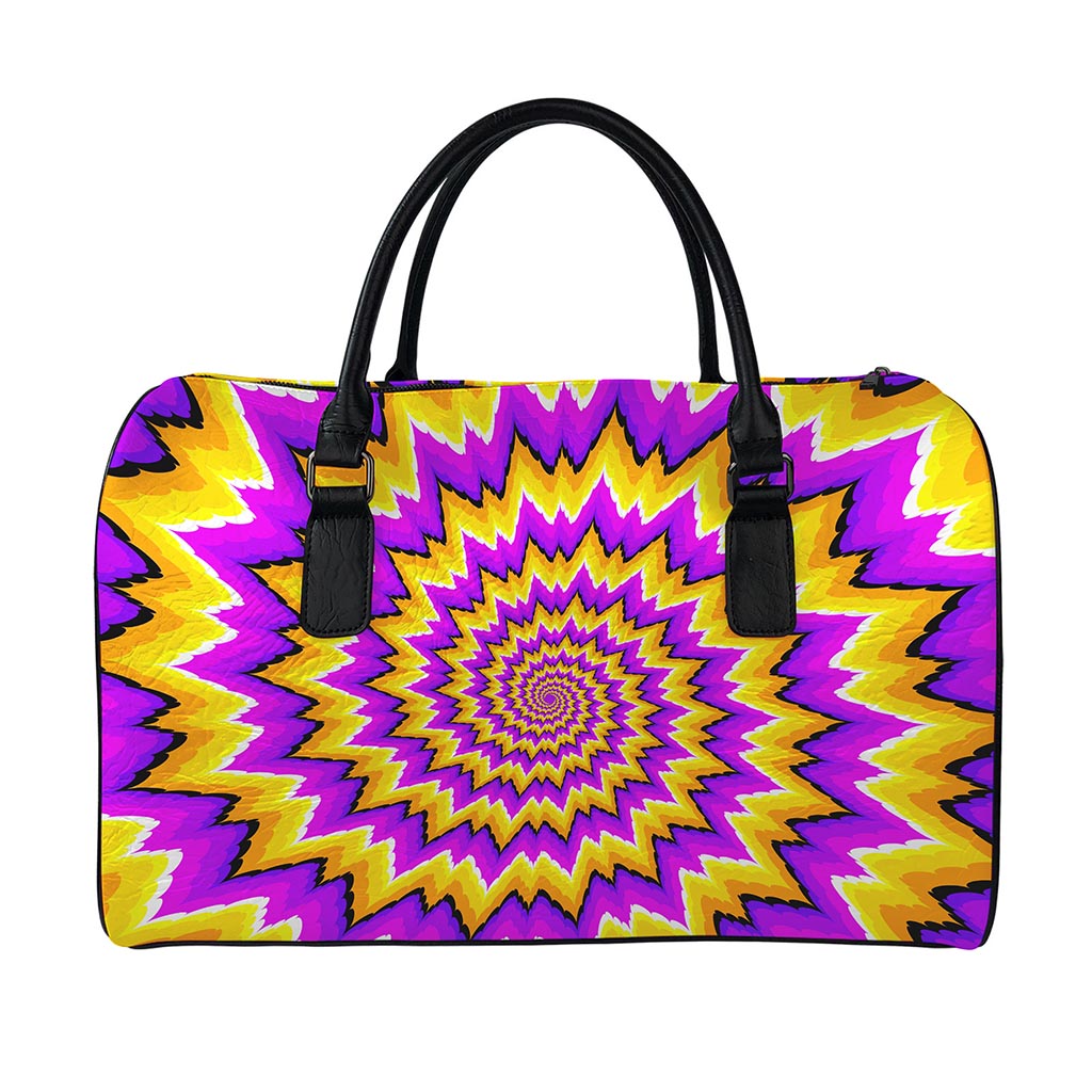 Spiral Expansion Moving Optical Illusion Leather Duffle Bag