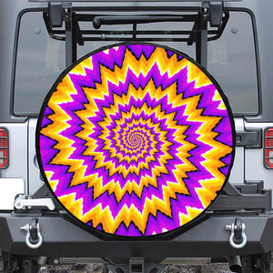 Spiral Expansion Moving Optical Illusion Leather Spare Tire Cover