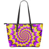 Spiral Expansion Moving Optical Illusion Leather Tote Bag