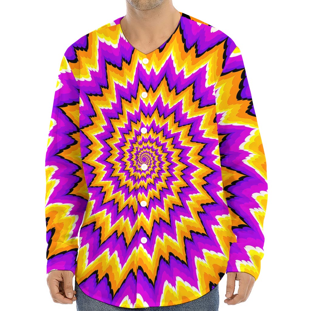 Spiral Expansion Moving Optical Illusion Long Sleeve Baseball Jersey