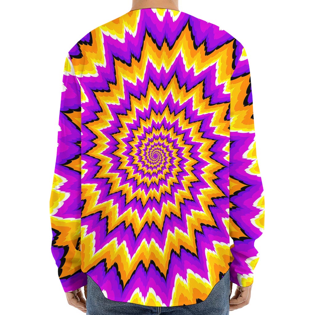 Spiral Expansion Moving Optical Illusion Long Sleeve Baseball Jersey