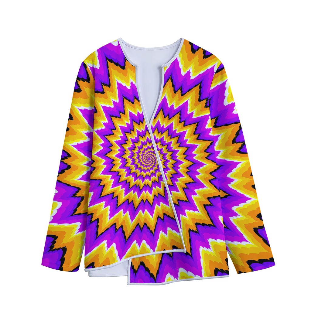 Spiral Expansion Moving Optical Illusion Long Sleeve Short Coat