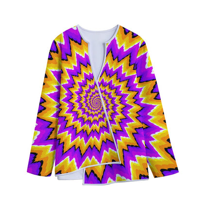 Spiral Expansion Moving Optical Illusion Long Sleeve Short Coat
