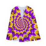 Spiral Expansion Moving Optical Illusion Long Sleeve Short Coat