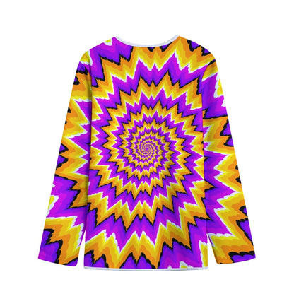 Spiral Expansion Moving Optical Illusion Long Sleeve Short Coat