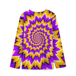 Spiral Expansion Moving Optical Illusion Long Sleeve Short Coat