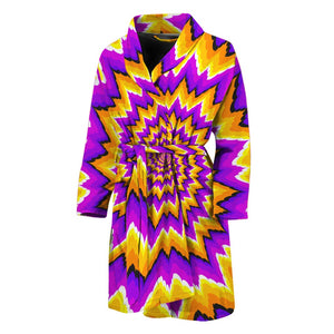 Spiral Expansion Moving Optical Illusion Men's Bathrobe