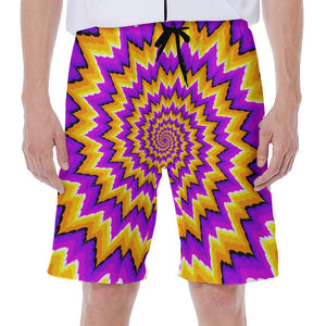 Spiral Expansion Moving Optical Illusion Men's Beach Shorts