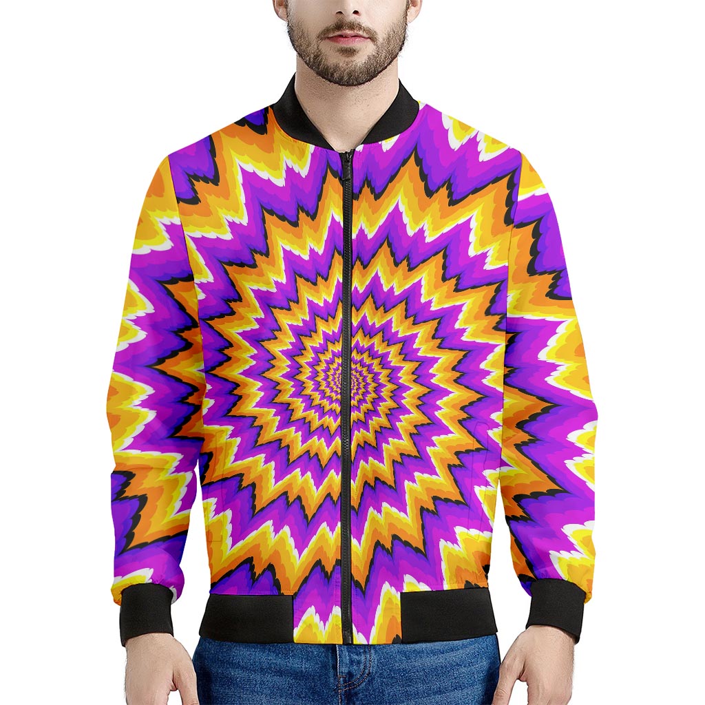 Spiral Expansion Moving Optical Illusion Men's Bomber Jacket