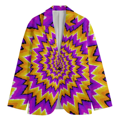 Spiral Expansion Moving Optical Illusion Men's Cotton Blazer