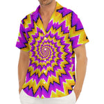 Spiral Expansion Moving Optical Illusion Men's Deep V-Neck Shirt