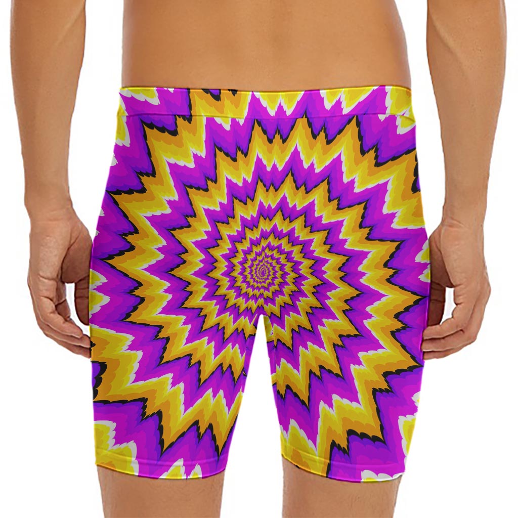 Spiral Expansion Moving Optical Illusion Men's Long Boxer Briefs