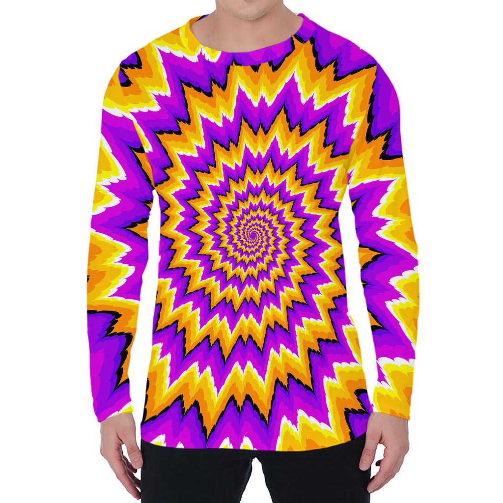 Spiral Expansion Moving Optical Illusion Men's Long Sleeve T-Shirt
