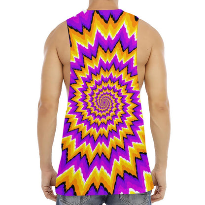 Spiral Expansion Moving Optical Illusion Men's Muscle Tank Top