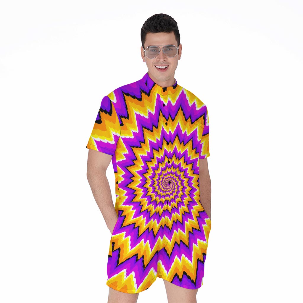 Spiral Expansion Moving Optical Illusion Men's Rompers