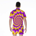 Spiral Expansion Moving Optical Illusion Men's Rompers